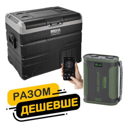 Купить Холодильник автомобильный Brevia 56л 22670 + портативная зарядная станция Brevia ePower 96Ah green