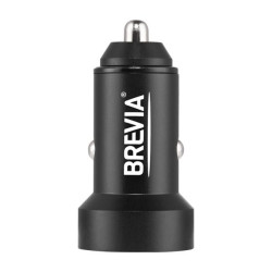 Купити Автомобільний зарядний пристрій Brevia ePower DualMetal Display 48W 1xUSB-C+1xUSB-A, чорний металік