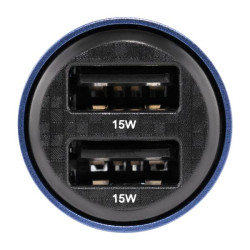 Купить Автомобильное зарядное устройство Brevia ePower DualDrive 15W 2xUSB-A, прозрачный синий