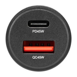 Купить Автомобильное зарядное устройство Brevia ePower DualCharge 45W 1xUSB-C+1xUSB-A, прозрачный черный