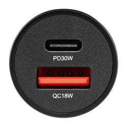 Купить Автомобильное зарядное устройство Brevia ePower DualMetal 48W 1xUSB-C+1xUSB-A, черный