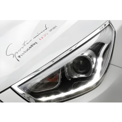 Купить Накладки на фары (2013-2015, 2 шт., пластик) для Hyundai IX-35