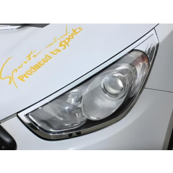 Купить Накладки на фары (2013-2015, 2 шт., пластик) для Hyundai IX-35