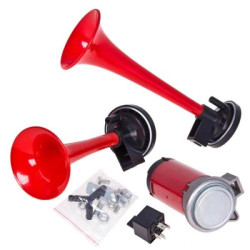 Купить Сигнал повітряний CA-10720/Еlephant/2-дудки пластик,червоний 12V/165мм,215мм