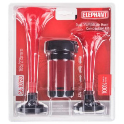 Купить Сигнал повітряний CA-10720/Еlephant/2-дудки пластик,червоний 12V/165мм,215мм