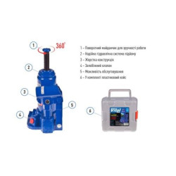 Купити Домкрат гідравлічний  телескоп  2 т чемодан. Висота піднімання  148-276 мм 2,4 кг Iron Hand (IH-148276D-K)