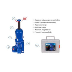 Купить Домкрат гідравлічний  телескоп  3 т чемодан. Висота піднімання  180-343 мм 3,1кг Iron Hand (IH-180350D-K)