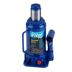 Купить Домкрат гідравлічний  телескоп  10 т картон. Висота піднімання  195-375 мм. 5,9кг Iron Hand (IH-195357D)