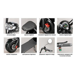 Купить Електроскутер Citycoco 1500W, 60V12Ah, Black