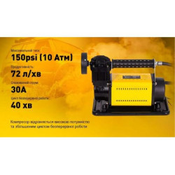 Купити Компресор "T-max" 45A/150psi/160L/min/ клеми/шланг