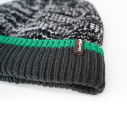 Купить Шапка водонепроникна Dexshell Cuffed Beanie, р-р S/M (56-58 см) чорна з зеленою смугою
