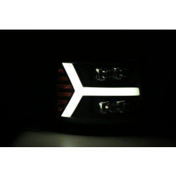 Купити Передні фари Chevrolet Silverado 2007-2013 LED NOVA серія чорні AlphaRex AXHL-CL07-PPTS-LED-B-A