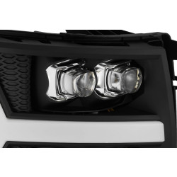 Купити Передні фари Chevrolet Silverado 2007-2013 LED NOVA серія чорні AlphaRex AXHL-CL07-PPTS-LED-B-A