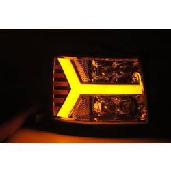 Купити Передні фари Chevrolet Silverado 2007-2013 LED NOVA серія хром AlphaRex AXHL-CL07-PPTS-LED-C-A