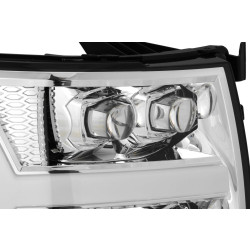 Купити Передні фари Chevrolet Silverado 2007-2013 LED NOVA серія хром AlphaRex AXHL-CL07-PPTS-LED-C-A