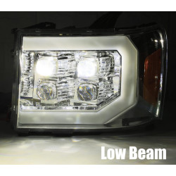 Купити Передні фари GMC Sierra 2007-2013 LED NOVA серія хром AlphaRex AXHL-GS07-PPTS-LED-C-A
