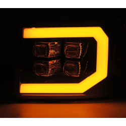 Купити Передні фари GMC Sierra 2007-2013 LED NOVA серія вуглево-чорні AlphaRex AXHL-GS07-PPTS-LED-LB-A