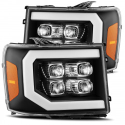 Купити Передні фари GMC Sierra 2007-2013 LED NOVA серія чорні AlphaRex AXHL-GS07-PPTS-LED-B-A