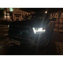 Купить Передние фары Dodge Ram 1500 2019-2022 PRO серия черные AlphaRex AXHL-DR19-PPTS-B-A