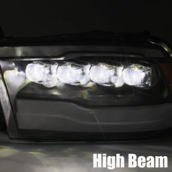 Купить Передние фары Dodge Ram 1500 Classic 2009-2023 LED NOVA серия цвет Alpha-Black AlphaRex AXHL-DR09-PPT-LED-FLB-A-G2