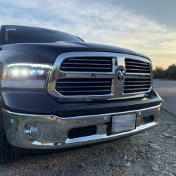 Купить Передние фары Dodge Ram 1500 Classic 2009-2023 LED NOVA серия цвет Alpha-Black AlphaRex AXHL-DR09-PPT-LED-FLB-A-G2
