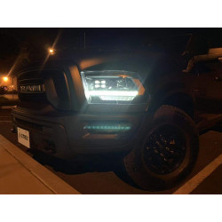 Купить Передние фары Dodge Ram 1500 Classic 2009-2023 PRO серия цвет Alpha-Black AlphaRex AHL-DR09-P-G4-SA-LB