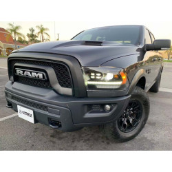 Купить Передние фары Dodge Ram 1500 Classic 2009-2023 PRO серия цвет Alpha-Black AlphaRex AHL-DR09-P-G4-SA-LB