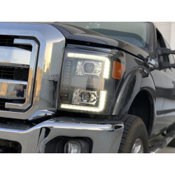 Купить Передние фары Ford Super Duty 2011-2016 PRO серия цвет Alpha-Black AlphaRex AHL-FD11-P-S-LB