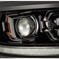 Купить Передние фары Dodge Ram 1500 Classic 2009-2023 LED LUXX серия цвет Alpha-Black AlphaRex AHL-DR09-PL-G4-SA-LB