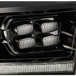 Купить Передние фары Dodge Ram 1500 Classic 2009-2023 LED LUXX серия цвет Alpha-Black AlphaRex AHL-DR09-PL-G4-SA-LB