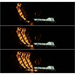 Купить Передние фары LED Ford Mustang 2010-2014 LED LUXX серия углево-черные AlphaRex AHL-FM10-PL-SA-LB