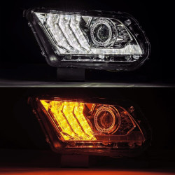 Купить Передние фары LED Ford Mustang 2010-2014 LED LUXX серия хром AlphaRex AHL-FM10-PL-SA-C