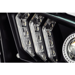 Купить Передние фары LED Ford Mustang 2010-2014 LED LUXX серия черные AlphaRex AHL-FM10-PL-SA-B