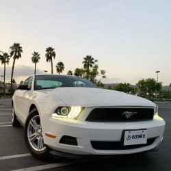 Купить Передние фары LED Ford Mustang 2010-2014 LED LUXX серия черные AlphaRex AHL-FM10-PL-SA-B