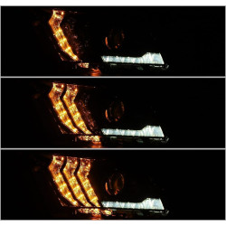 Купить Передние фары LED Ford Mustang 2010-2014 LED LUXX серия черные AlphaRex AHL-FM10-PL-SA-B