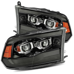 Купить Передние фары Dodge Ram 1500 Classic 2009-2023 PRO серия углево-черные AlphaRex AXHL-DR09-PPTS-LBS-A-G3