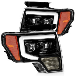 Купить Передние фары LED Ford F150 2009-2014 LED LUXX серия углево-черные AlphaRex AHL-FF09-PL-AS-FLB