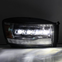 Buy Front headlights Dodge Ram 1500 Classic 2006-2008 LED NOVA ALPHA-BLACK ALPHAREX AHL-DR06-N-LB series
