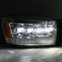 Buy Front headlights Dodge Ram 1500 Classic 2006-2008 LED NOVA CHRM CHRME ALPHARAREX AHL-DR06-N-C