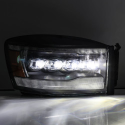 Buy Front headlights Dodge Ram 1500 Classic 2006-2008 LED NOVA Black Alpharex Ahl-DR06-N-B