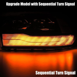 Buy Front headlights Dodge Ram 1500 Classic 2009-2023 LED LUXX Series Black Alpharex Ahl-DR09-PL-G3-SA-B