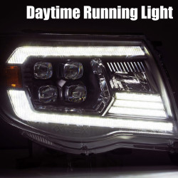 Buy Front headlights Toyota Tacoma 2005-2011 LED NOVA Series Color Alpha-Black Alpharex Ahl -tt05-N-LB