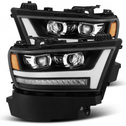 Купить Передние фары LED Dodge Ram 1500 2019-2022 LED LUXX серия черные AlphaRex AHL-DR19-PL-SA-B