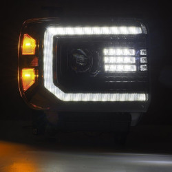 Buy Front headlights GMC Sierra 2014-2018 LED LUXX Series Black Alpharex Ahl-Gs14-PL-SA-B