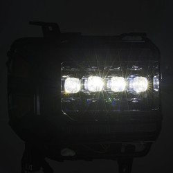 Buy Front headlights GMC Sierra 2014-2018 LED Nova Series Color ALPHA-BLACK ALPHAREX AHL-GS14-N-FLB