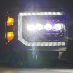 Buy Front headlights GMC Sierra 2014-2018 LED Nova Series Color ALPHA-BLACK ALPHAREX AHL-GS14-N-FLB