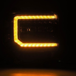 Buy Front headlights GMC Sierra 2014-2018 LED Nova Series Color ALPHA-BLACK ALPHAREX AHL-GS14-N-FLB