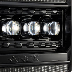 Buy Front headlights GMC Sierra 2014-2018 LED Nova Series Color ALPHA-BLACK ALPHAREX AHL-GS14-N-FLB