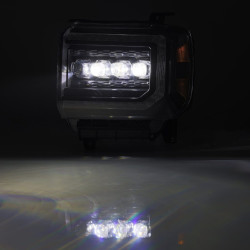 Buy Front headlights GMC Sierra 2014-2018 LED Nova Series Black Alpharex Ahl-GS14-N-B