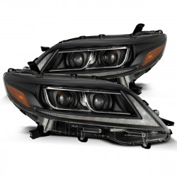 Купить Передние фары LED Toyota Sienna 2011-2020 LED LUXX серия черные AlphaRex AHL-TS11-PL-SA-B